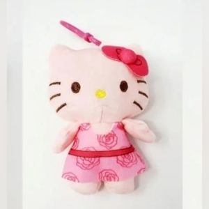 4" Hello Kitty PLUSH Dangler CLIP Series 4 - Flower Rose Dress - NEW Unboxed